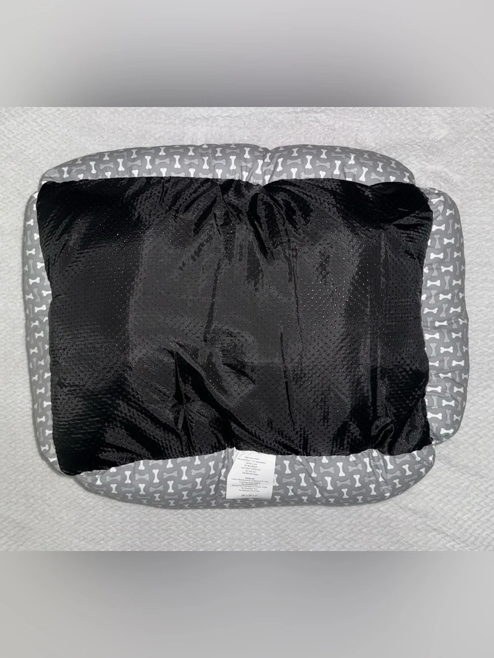 Gray Plush Cozy Pet Bed 26x20x7